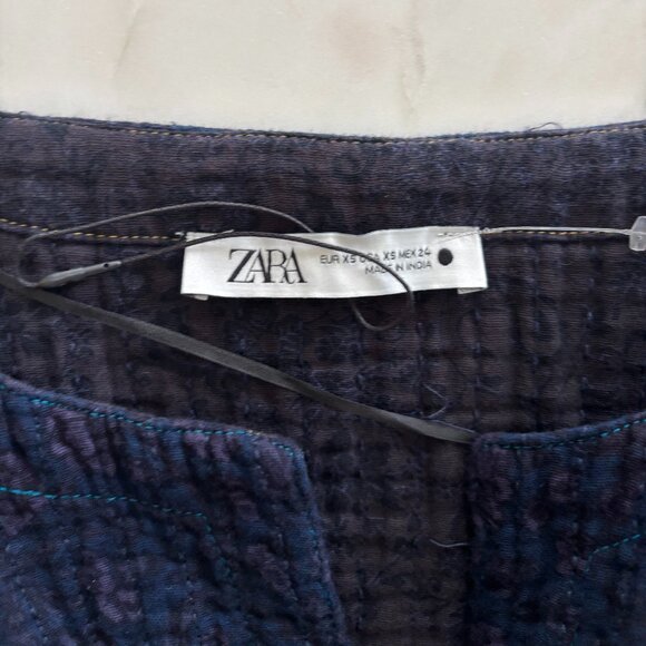 Zara Navy Quilted Style Top - NWT - Picture 6 of 7